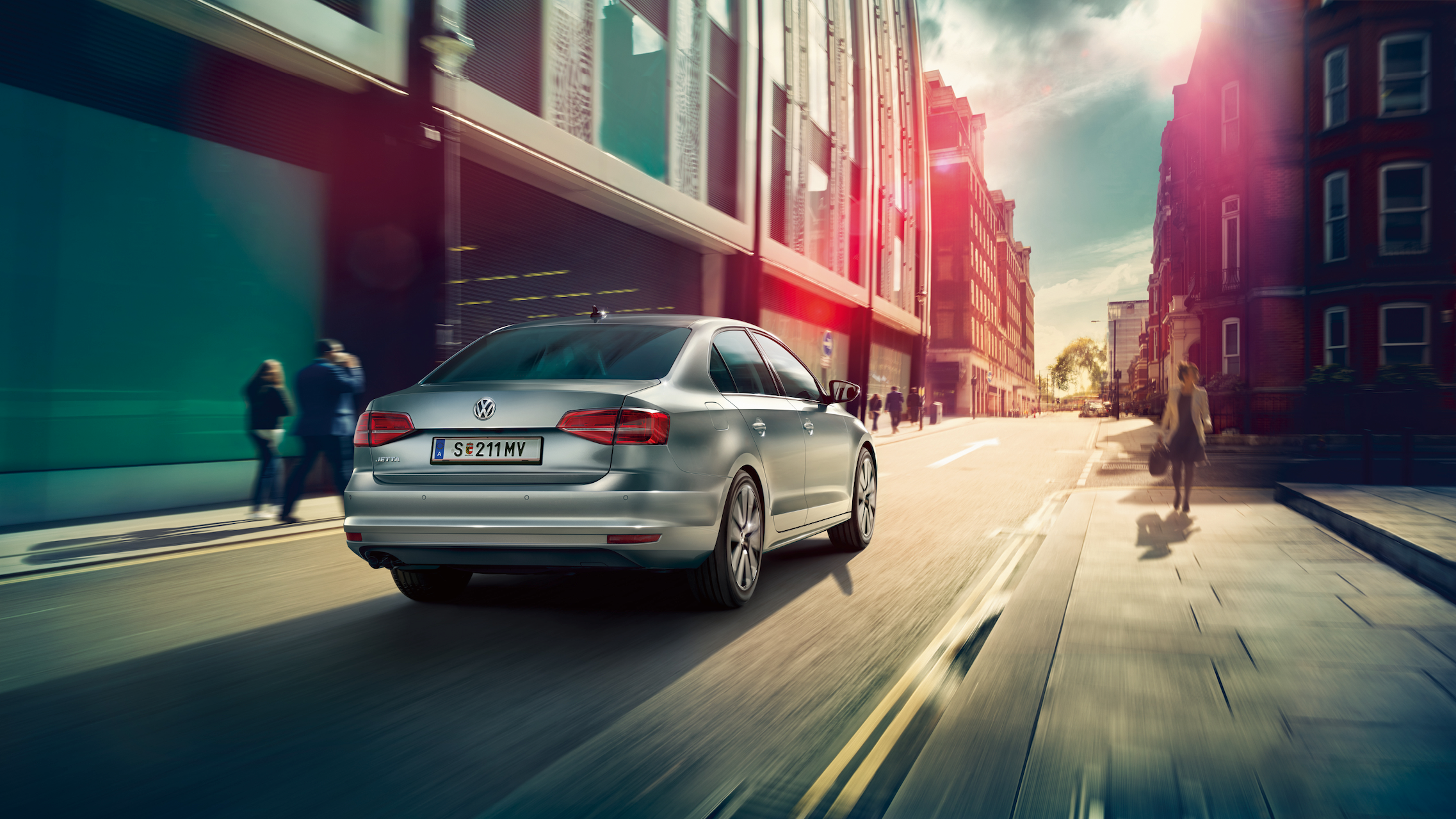 vw volkswagen jetta silver hinten heckansicht